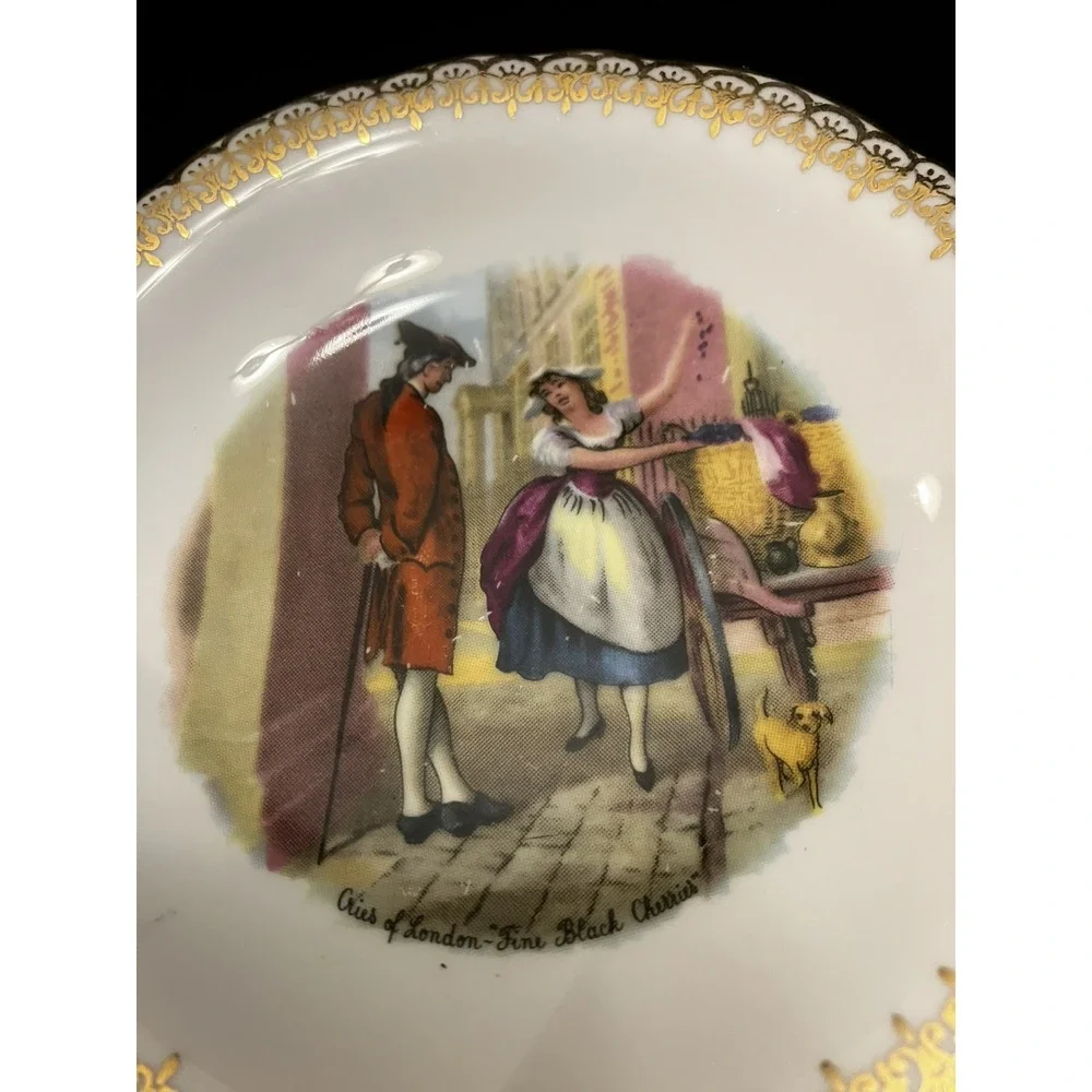 Vtg Royal Grafton Bone China Butter Trinket Dish England Cries London Cherries